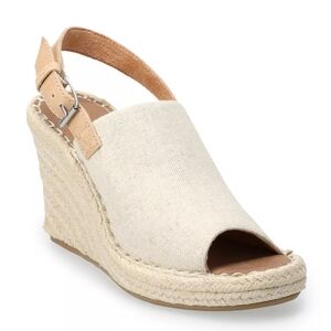 TOMS Monica Women's Wedge Sandals Natural Oxford Size Women's 10